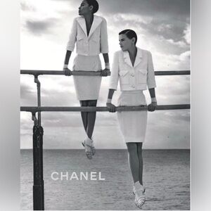 ❌SOLD❌2pc CHANEL Rare 2012 Spring Collect. Tweed LittleBlack Jacket Skirt Suit L